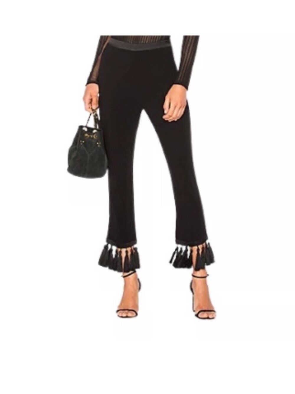 Cinq a Sept Black Tassel Pants Size 4